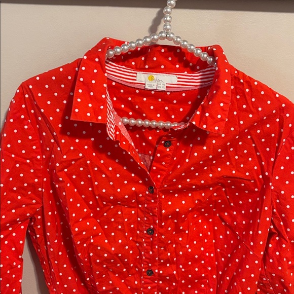 Boden Posy Shirt Dress Red and White Polka Dot size 10L - Picture 5 of 9